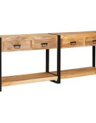 vidaXL Конзолни маси 2 бр. Кафяво 200 x 33 x 75 см