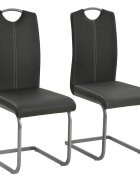 vidaXL Конзолни трапезни столове 2 бр сиви изкуствена кожа