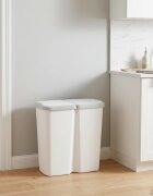 vidaXL Кош за боклук Бяло 485 x 28 x 51 см ПП