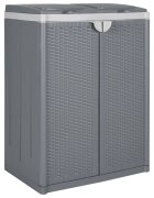 vidaXL Кош за боклук с 2 врати сив 65x45x88 см PP