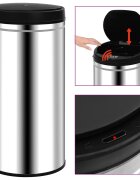 vidaXL Кош за отпадъци с автоматичен сензор 70 л неръждаема стомана