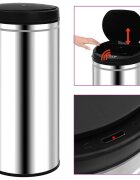 vidaXL Кош за отпадъци с автоматичен сензор 80 л неръждаема стомана