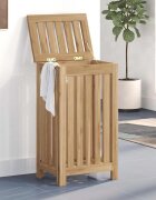 vidaXL Кош за пране 35x25x60 см тиково дърво масив