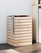 vidaXL Кош за пране 44x44x66 см борово дърво масив