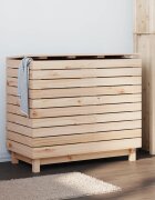 vidaXL Кош за пране 885x44x76 см борово дърво масив