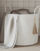 vidaXL Кош за съхранение бял Ø40x35 см памук