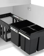 vidaXL Кош за вграждане за кухненски шкаф плавно затваряне 48 л