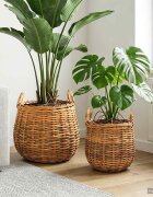 vidaXL Кошница за саксии GENDT 2 бр. Естествено кафяво Кубу Ратан