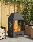 vidaXL Котел за огън Черно 50 x 50 x 100 cm Кортенова стомана