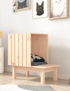 vidaXL Котешка къща 60x36x60 см масивно дърво бор