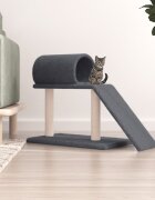 vidaXL Котешки драскалки с тунел и стълба тъмносив 555 см