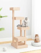 vidaXL Котешко дърво 455x49x103 см масивно борово дърво