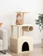 vidaXL Котешко дърво със сизалени стълбове кремаво 1095 см