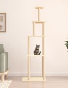 vidaXL Котешко дърво със сизалени стълбове кремаво 183 см
