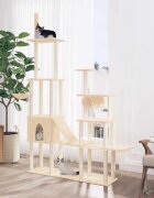vidaXL Котешко дърво със сизалени стълбове кремаво 279 см