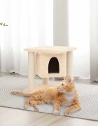 vidaXL Котешко дърво със сизалени стълбове кремаво 37 см
