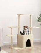 vidaXL Котешко дърво със сизалени стълбове кремаво 975 см