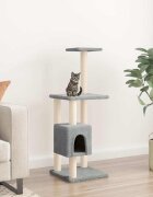 vidaXL Котешко дърво със сизалени стълбове светлосиво 104 см
