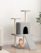 vidaXL Котешко дърво със сизалени стълбове светлосиво 110 см