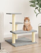vidaXL Котешко дърво със сизалени стълбове светлосиво 61 см