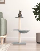 vidaXL Котешко дърво със сизалени стълбове светлосиво 72 см