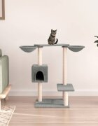 vidaXL Котешко дърво със сизалени стълбове светлосиво 82 см