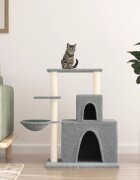 vidaXL Котешко дърво със сизалени стълбове светлосиво 83 см