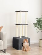 vidaXL Котешко дърво със сизалени стълбове тъмносиво 1335 см