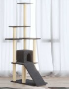 vidaXL Котешко дърво със сизалени стълбове тъмносиво 155 см