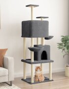 vidaXL Котешко дърво със сизалени стълбове тъмносиво 180 см