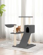 vidaXL Котешко дърво със сизалени стълбове тъмносиво 82 см
