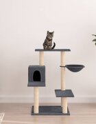 vidaXL Котешко дърво със сизалени стълбове тъмносиво 825 см