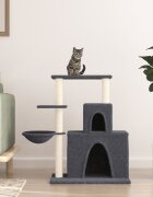 vidaXL Котешко дърво със сизалени стълбове тъмносиво 83 см