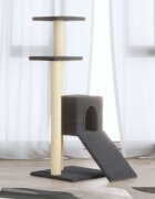 vidaXL Котешко дърво със сизалени стълбове тъмносиво 92 см