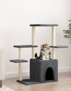 vidaXL Котешко дърво със сизалени стълбове тъмносиво 975 см