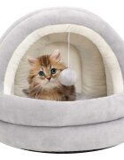 vidaXL Котешко легло 40x40x35 см сиво и кремаво