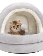 vidaXL Котешко легло 50x50x45 см сиво и кремаво