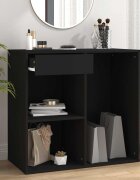 vidaXL Козметичен шкаф черен 80x40x75 см инженерно дърво
