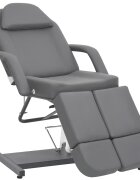 vidaXL Козметичен стол изкуствена кожа сив 180x62x78 см