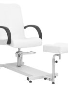 vidaXL Козметичен стол с опора за крака бял 127x60x98 см еко кожа