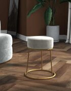 vidaXL Кръгъл хокер светлосив кадифе