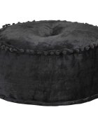 vidaXL Кръгъл пуф кадифе 40x20 см антрацит