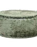 vidaXL Кръгъл пуф кадифе 40x20 см зелен