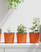 vidaXL Кръгла саксия за цветя 100 бр. Теракота Ø 15 x 13 см Пластмаса