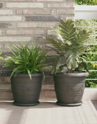 vidaXL Кръгла саксия за цветя 24 бр. Черно Ø 34 x 28 см Пластмаса