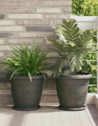 vidaXL Кръгла саксия за цветя 24 бр. Черно Ø 39 x 32 см Пластмаса