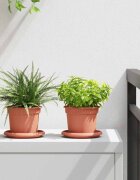 vidaXL Кръгла саксия за цветя 24 бр. Червено тухла Ø 125 x 10 см