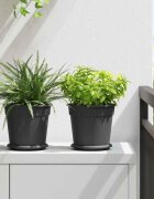 vidaXL Кръгла саксия за цветя 6 бр. Черно Ø 19 x 165 см Пластмаса