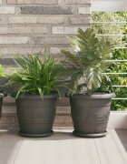 vidaXL Кръгла саксия за цветя 6 бр. Черно Ø 30 x 25 см Пластмаса