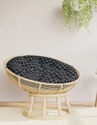 vidaXL Кръгла възглавница черна карирана Ø 100 x 11 см оксфордски плат